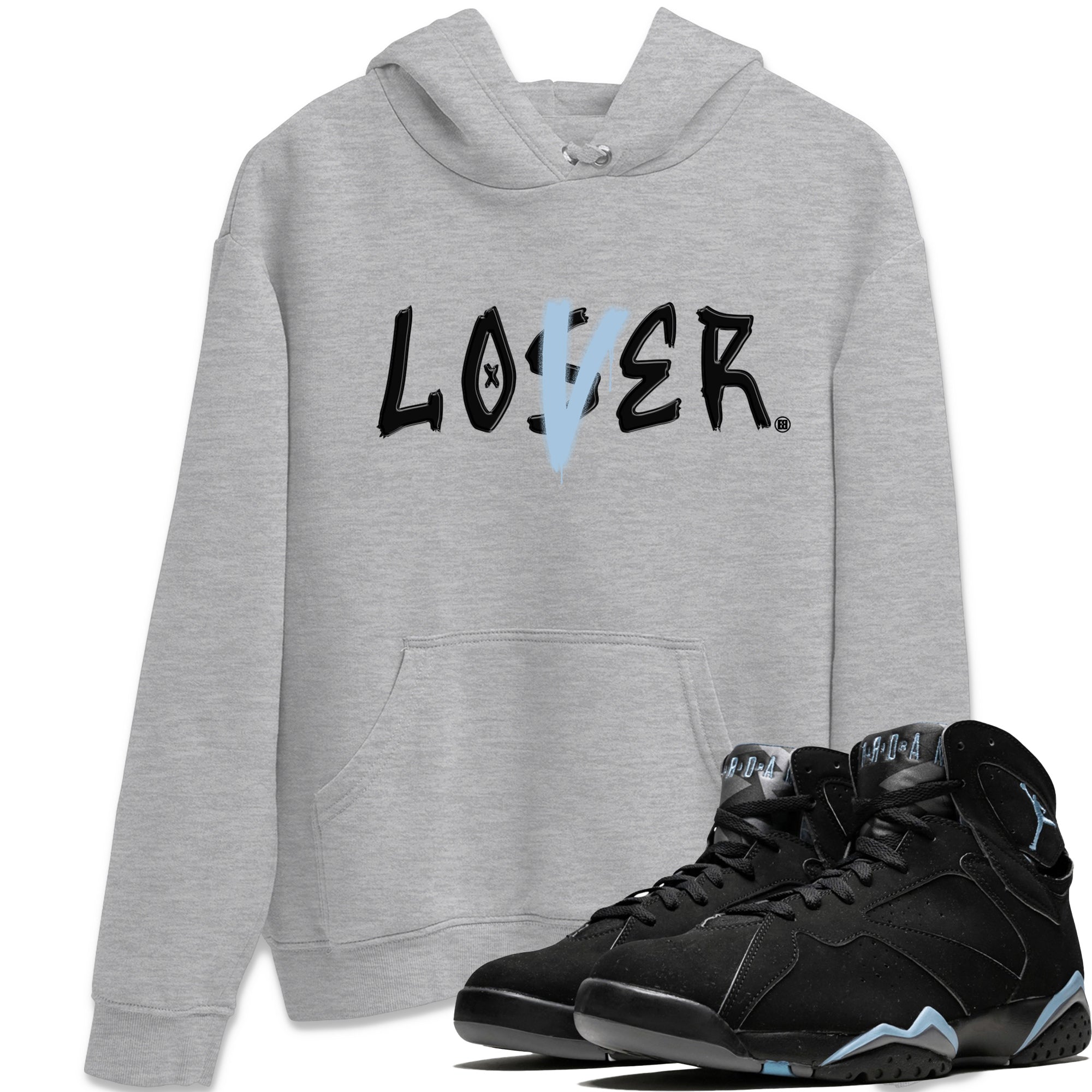 Air Jordan 7 Chambray Sneaker Match Tees Loser Lover Streetwear Sneaker Shirt AJ7 Chambray Drip Gear Zone Sneaker Matching Clothing Unisex Shirts Heather Grey 1