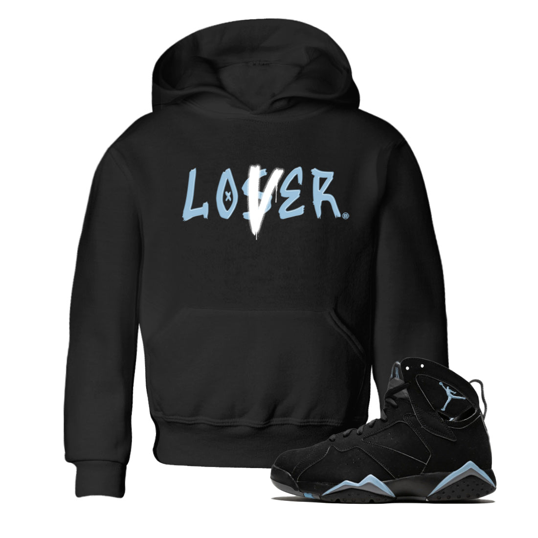 Air Jordan 7 Chambray Sneaker Match Tees Loser Lover Streetwear Sneaker Shirt AJ7 Chambray Drip Gear Zone Sneaker Matching Clothing Kids Shirts Black 1