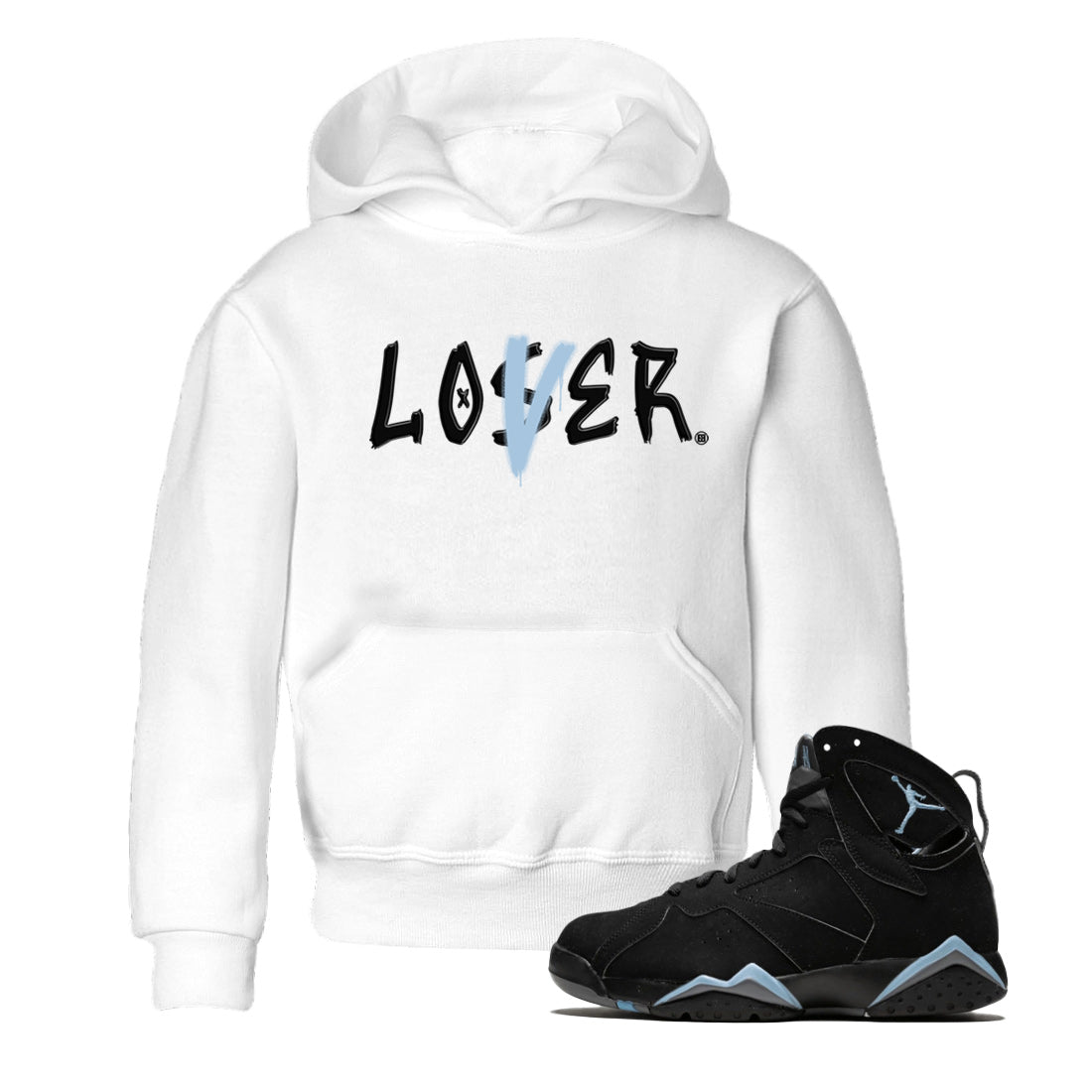 Air Jordan 7 Chambray Sneaker Match Tees Loser Lover Streetwear Sneaker Shirt AJ7 Chambray Drip Gear Zone Sneaker Matching Clothing Kids Shirts White 1