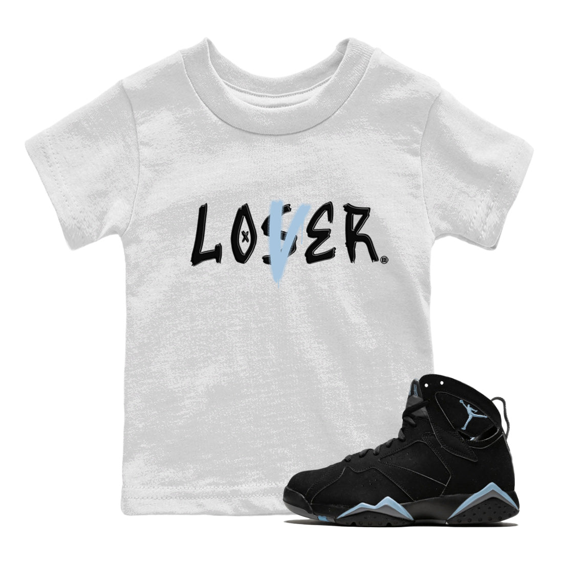 Air Jordan 7 Chambray Sneaker Match Tees Loser Lover Streetwear Sneaker Shirt AJ7 Chambray Drip Gear Zone Sneaker Matching Clothing Kids Shirts White 1