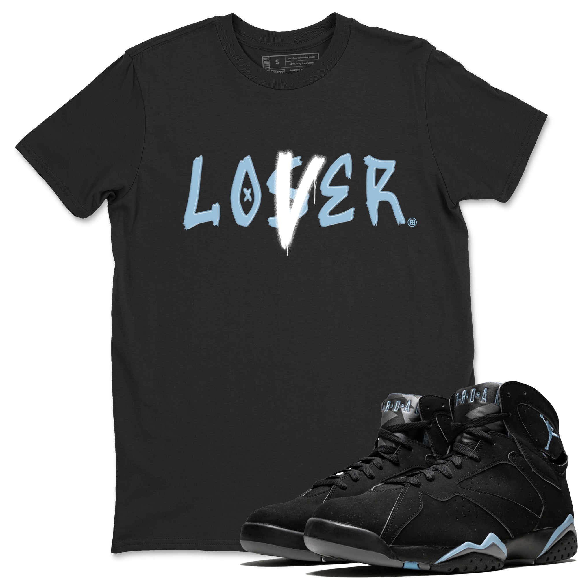 Air Jordan 7 Chambray Sneaker Match Tees Loser Lover Streetwear Sneaker Shirt AJ7 Chambray Drip Gear Zone Sneaker Matching Clothing Unisex Shirts Black 1
