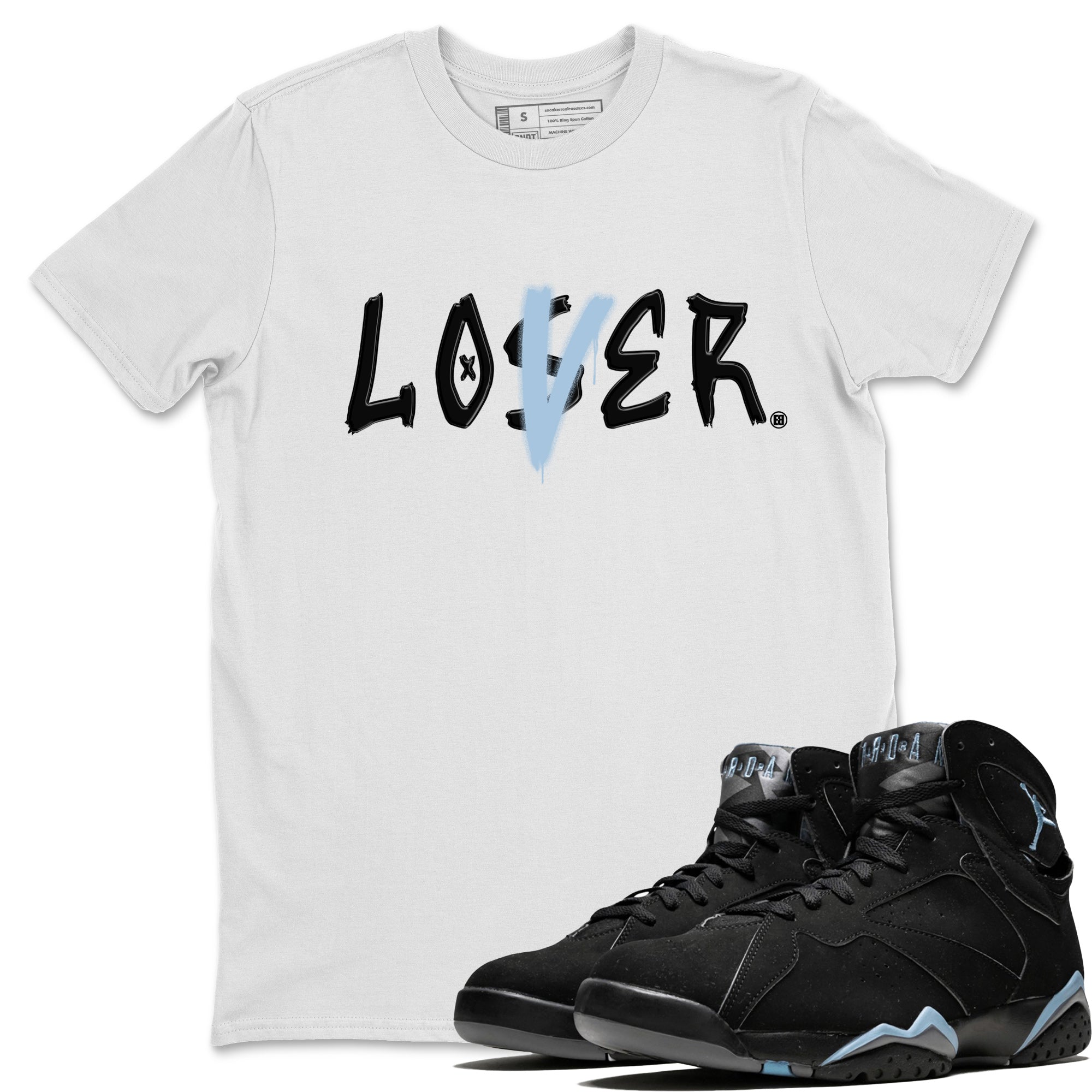 Air Jordan 7 Chambray Sneaker Match Tees Loser Lover Streetwear Sneaker Shirt AJ7 Chambray Drip Gear Zone Sneaker Matching Clothing Unisex Shirts White 1
