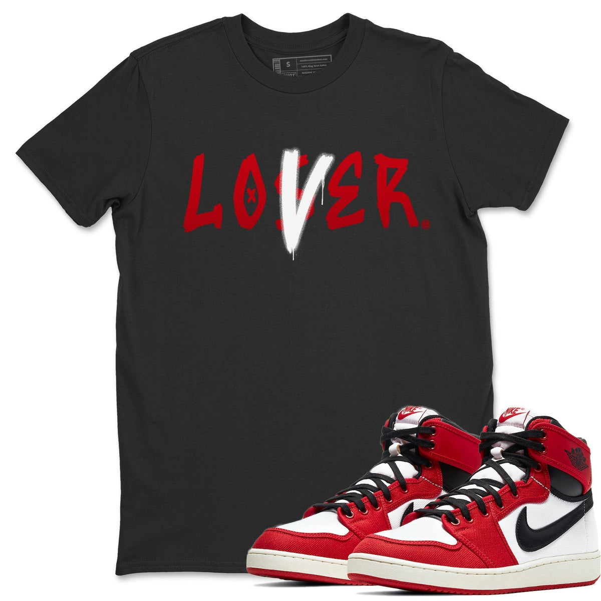 Jordan 1 Chicago Sneaker Matching T-Shirt Loser Lover Sneaker Tees Jordan 1 Chicago Sneaker Release Tees Crew Neck Tees
