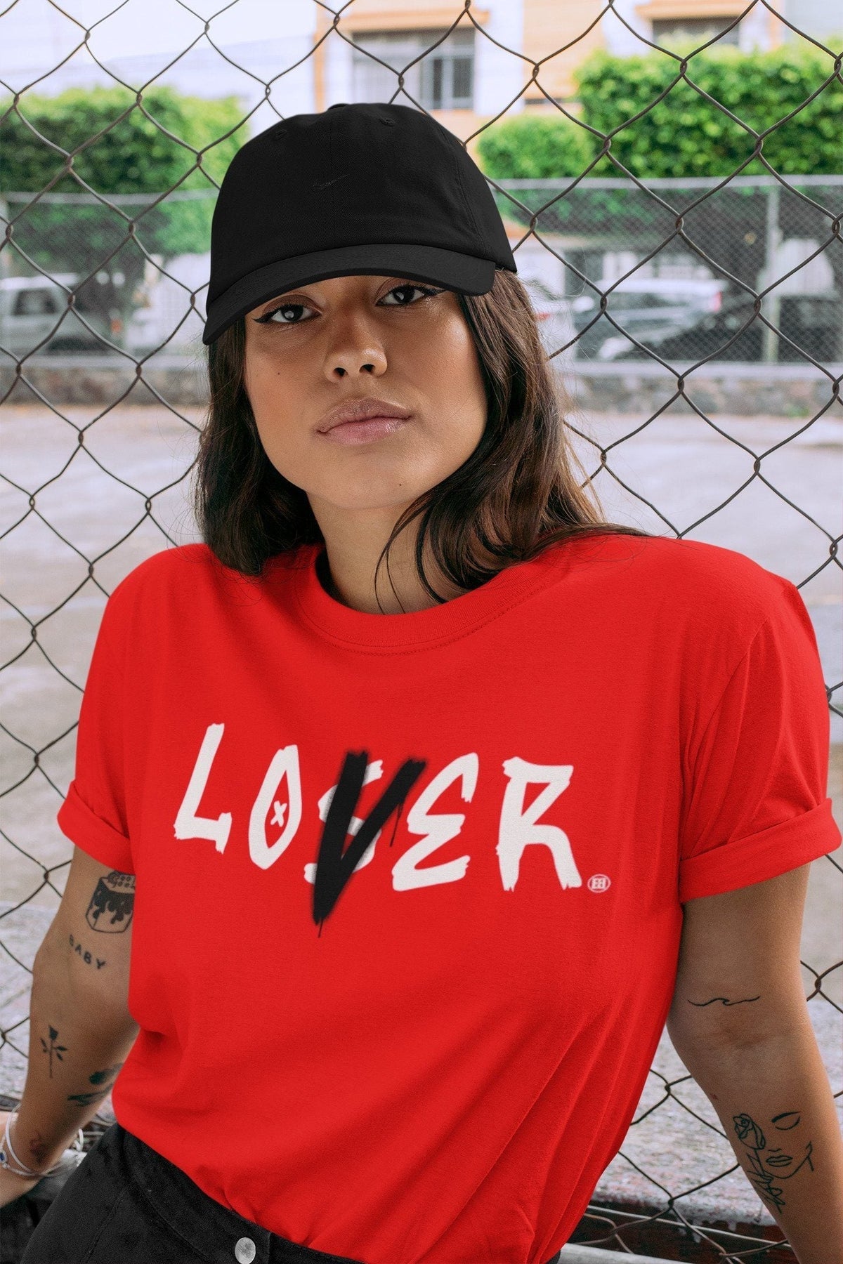 Jordan 1 Chicago Sneaker Matching T-Shirt Loser Lover Sneaker Tees Jordan 1 Chicago Sneaker Release Tees Crew Neck Tees