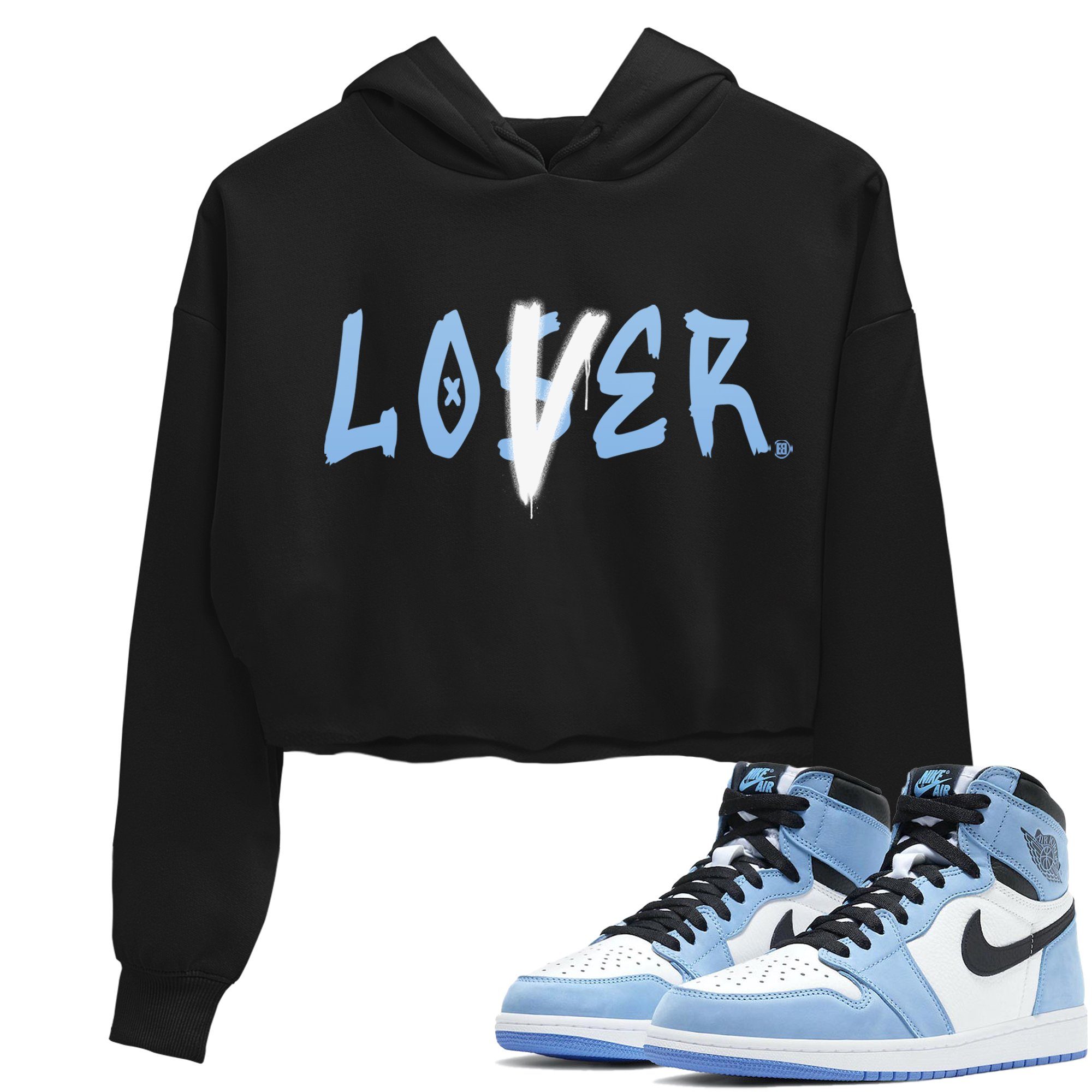 Jordan 1 University Blue Sneaker Matching T-Shirt Loser Lover Sneaker Tees Jordan 1 University Blue Sneaker Release Tees Women's Shirts