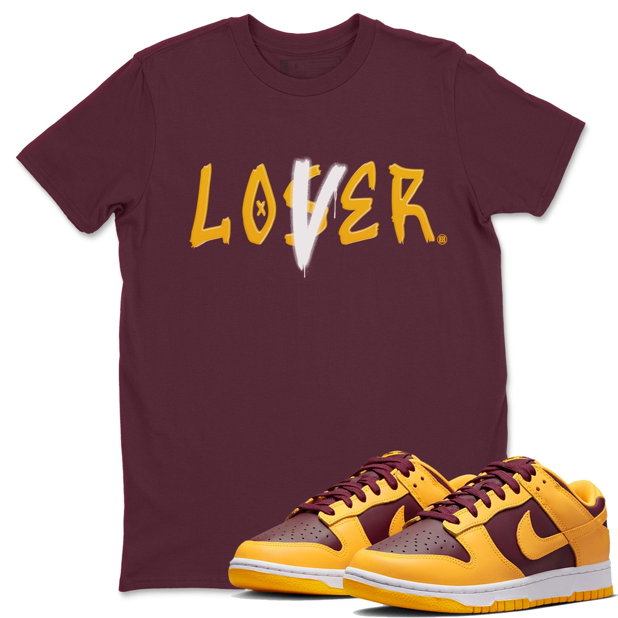 Dunk Arizona State Sneaker Match Tees Loser Lover Sneaker Tees Dunk Arizona State Jordan to match sneaker T-Shirt Crew Neck Shirts