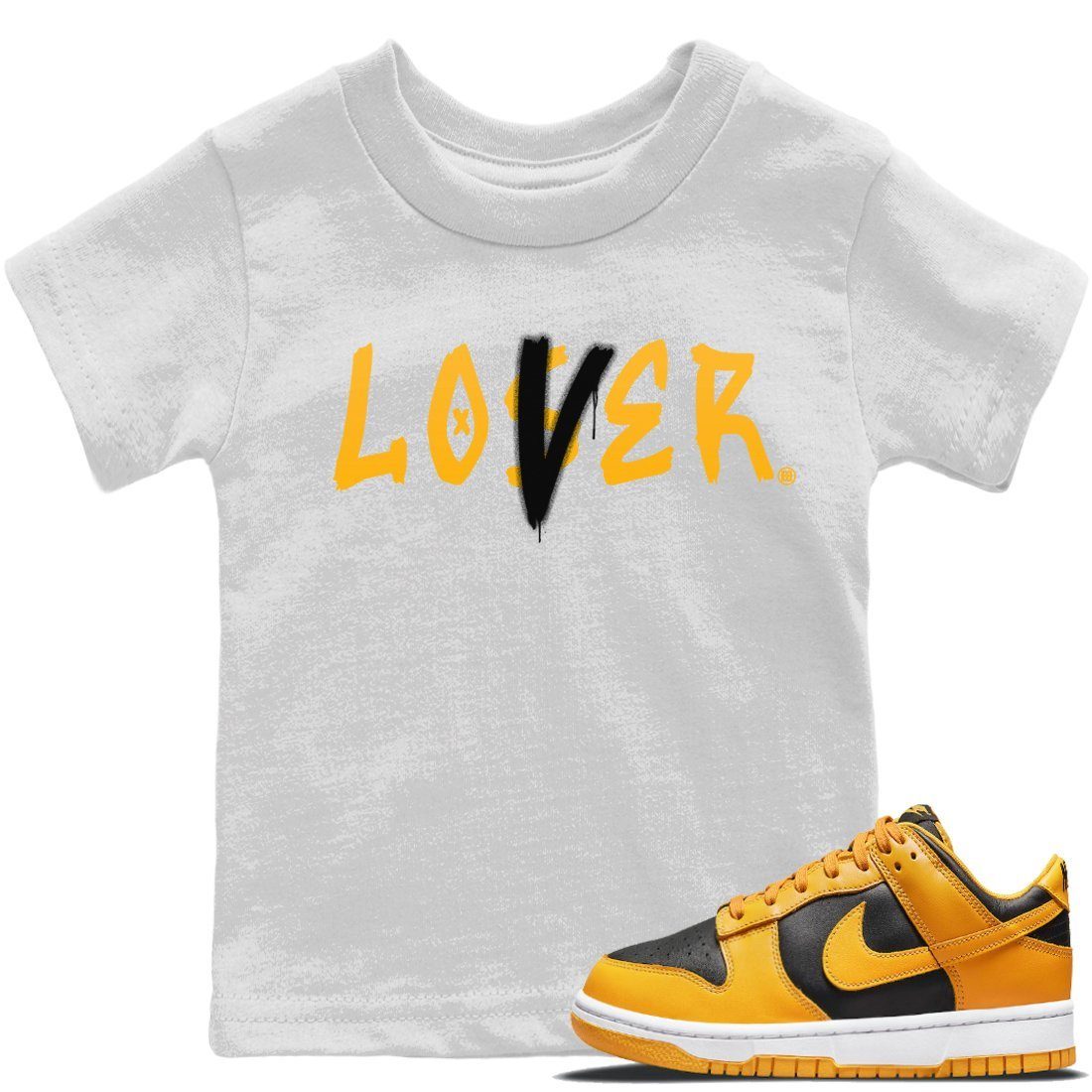 Dunk Championship Goldenrod Sneaker Match Tees Loser Lover Sneaker Tees Dunk Championship Goldenrod Jordan to match sneaker T-Shirt Kids Shirts