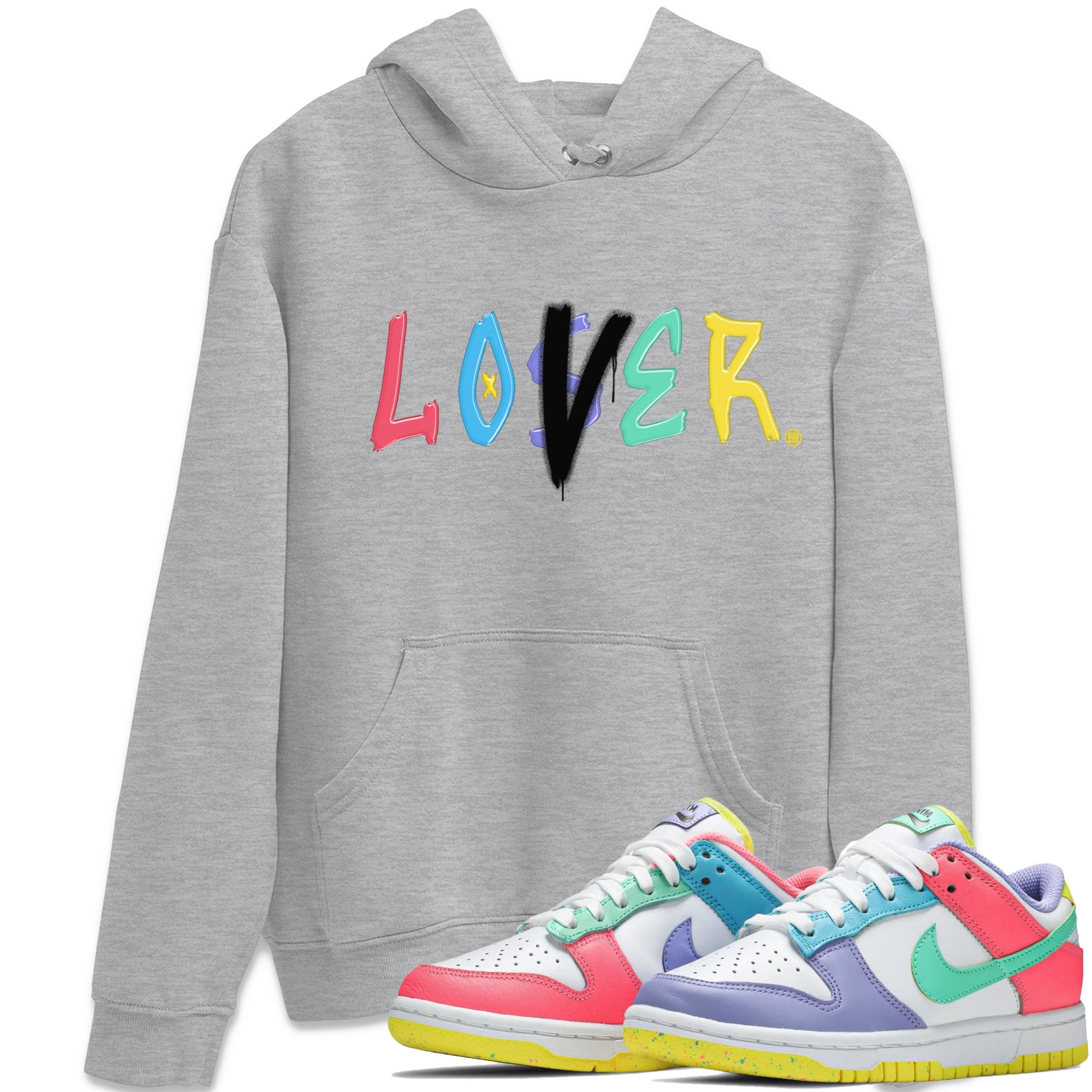 Dunk Easter Candy Sneaker Match Tees Loser Lover Streetwear Sneaker Shirt Holiday Easter T-Shirt Sneaker Release Tees Unisex Shirts Heather Grey 1