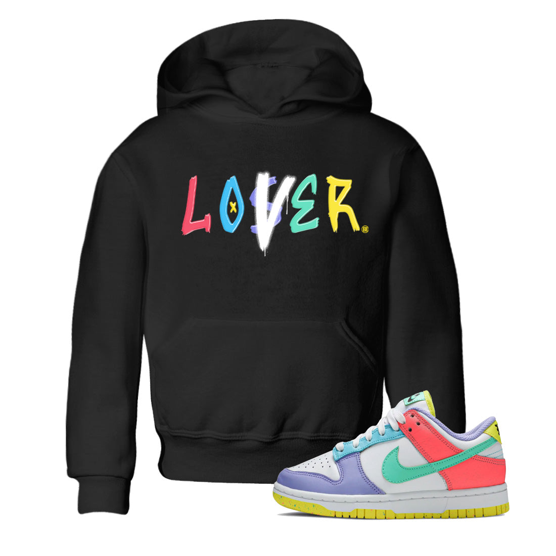 Dunk Easter Candy Loser Lover Baby and Kids Streetwear Sneaker Shirt Holiday Easter T-Shirt Kids Streetwear Sneaker Shirt Washing and Care Tip