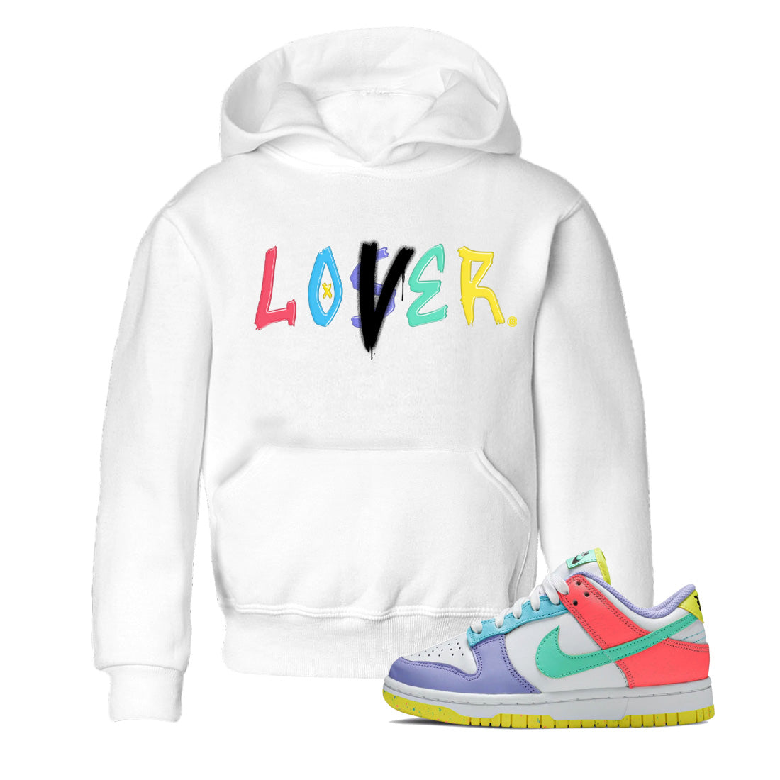 Dunk Easter Candy Sneaker Match Tees Loser Lover Streetwear Sneaker Shirt Holiday Easter T-Shirt Sneaker Release Tees Kids Shirts White 1