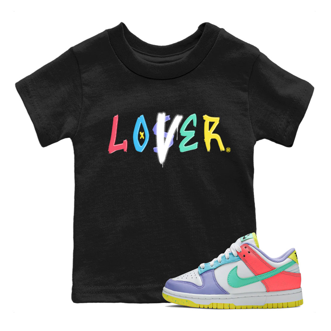 Dunk Easter Candy Sneaker Match Tees Loser Lover Streetwear Sneaker Shirt Holiday Easter T-Shirt Sneaker Release Tees Kids Shirts Black 1
