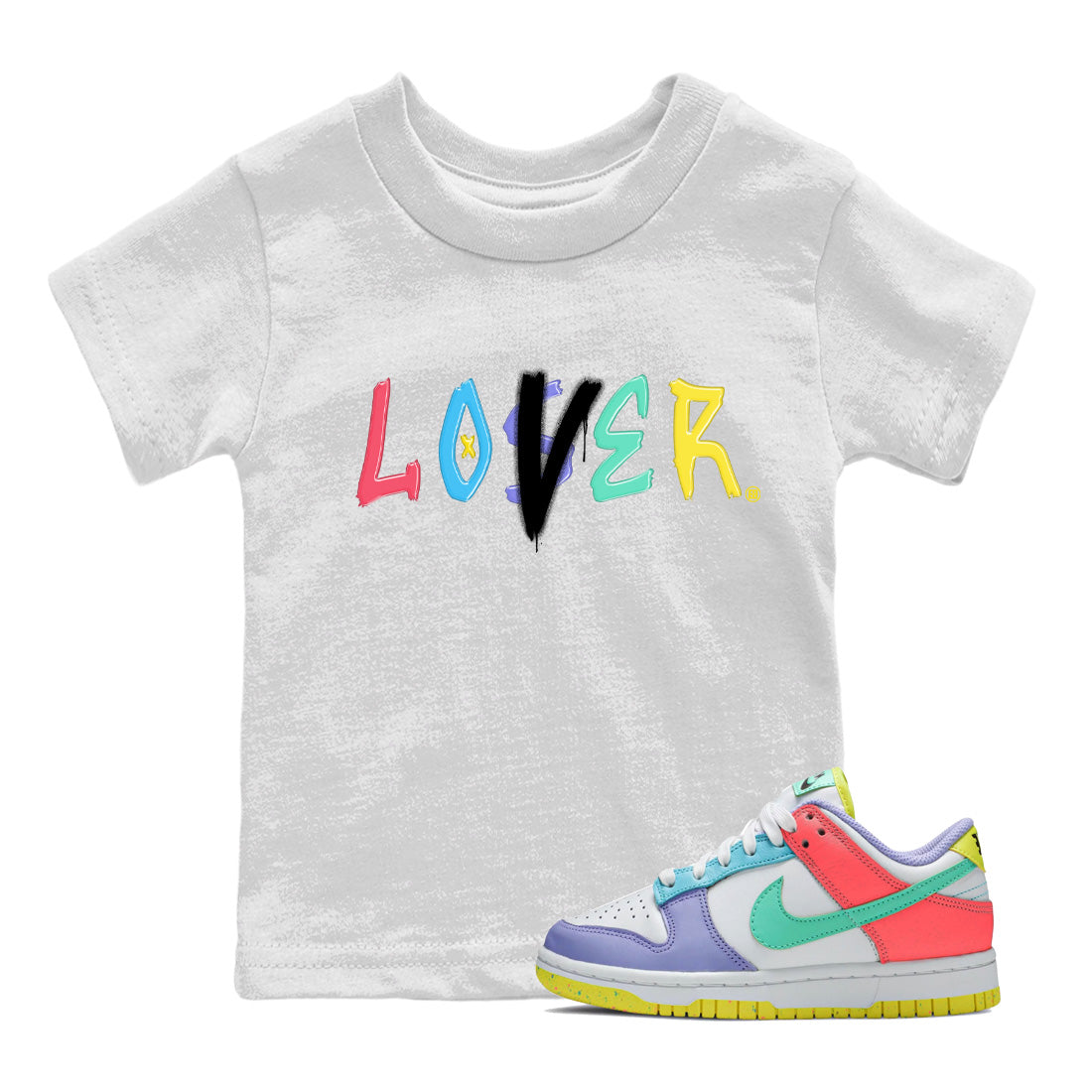 Dunk Easter Candy Sneaker Match Tees Loser Lover Streetwear Sneaker Shirt Holiday Easter T-Shirt Sneaker Release Tees Kids Shirts White 1