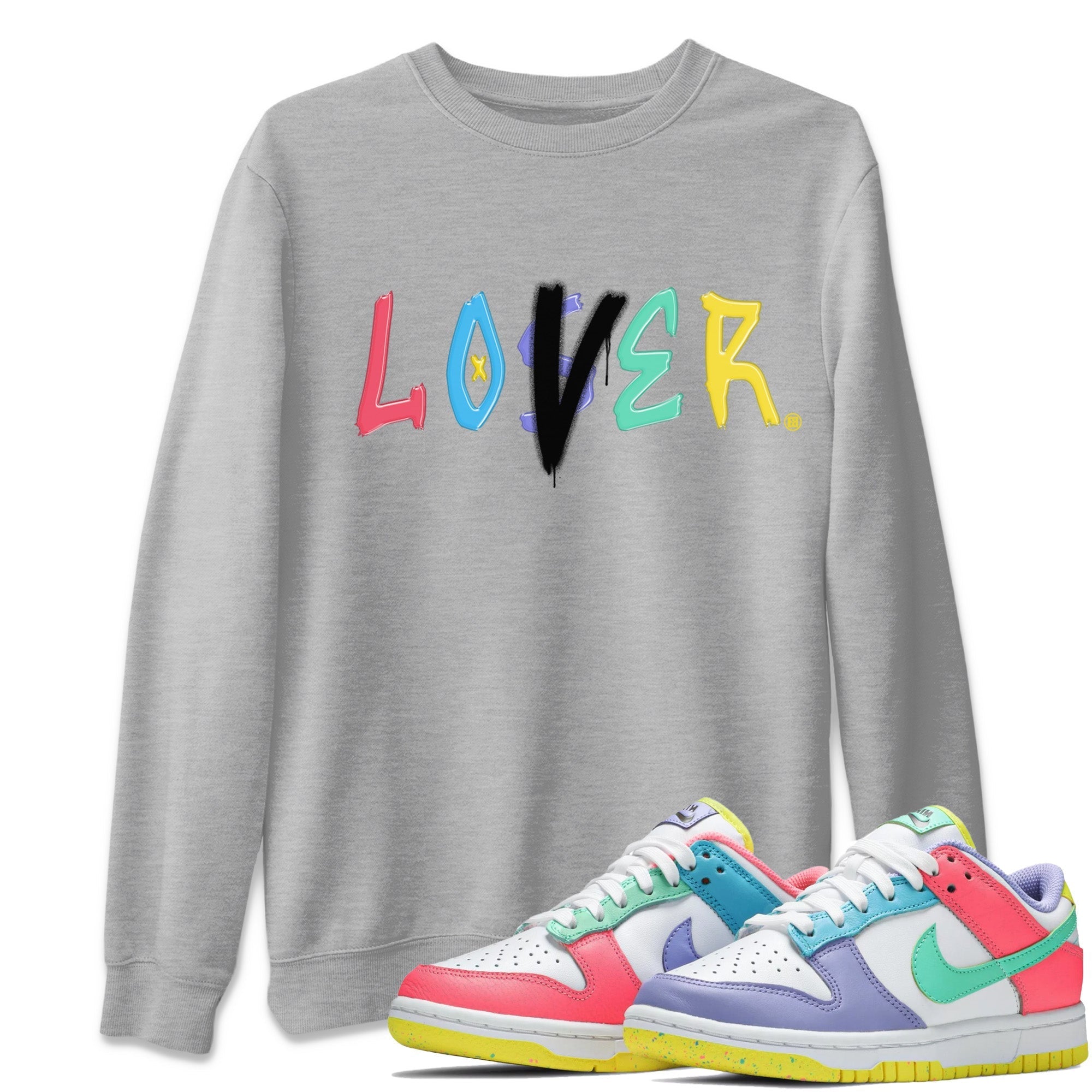 Dunk Easter Candy Loser Lover Crew Neck Streetwear Sneaker Shirt Holiday Easter T-Shirt Sneaker T-Shirts Washing and Care Tip