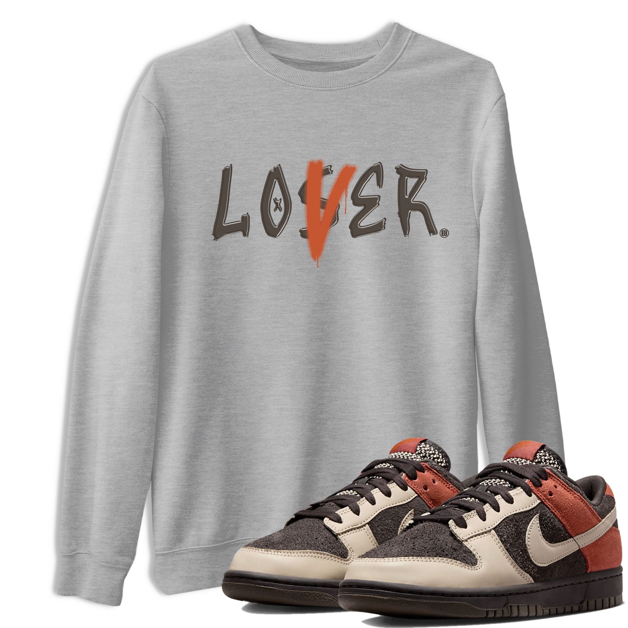 Dunk Low Red Panda shirt to match jordans Loser Lover sneaker tees Dunk Low Red Panda Drip Gear Zone Sneaker T-Shirts Crew Neck Casual Fit Heather Grey 1 T-Shirt