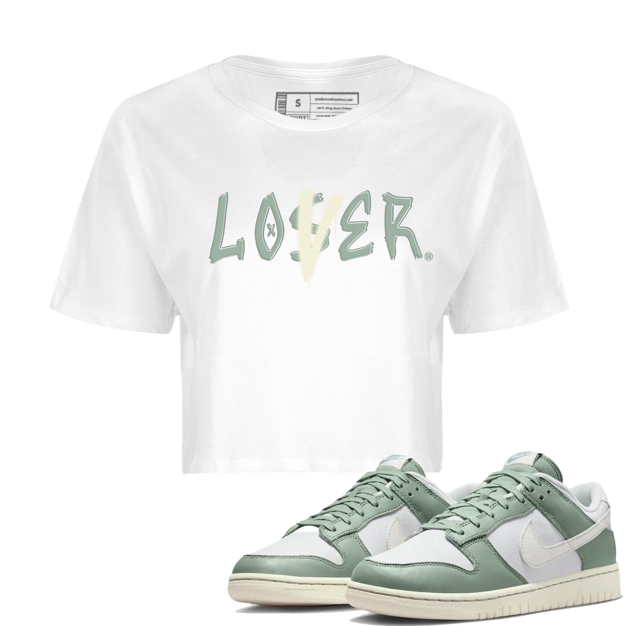 Dunk Low Mica Green Shirts Loser Lover Streetwear Sneaker Shirt Dunk Mica Green Sneaker Release Tees Women's Shirts White 1