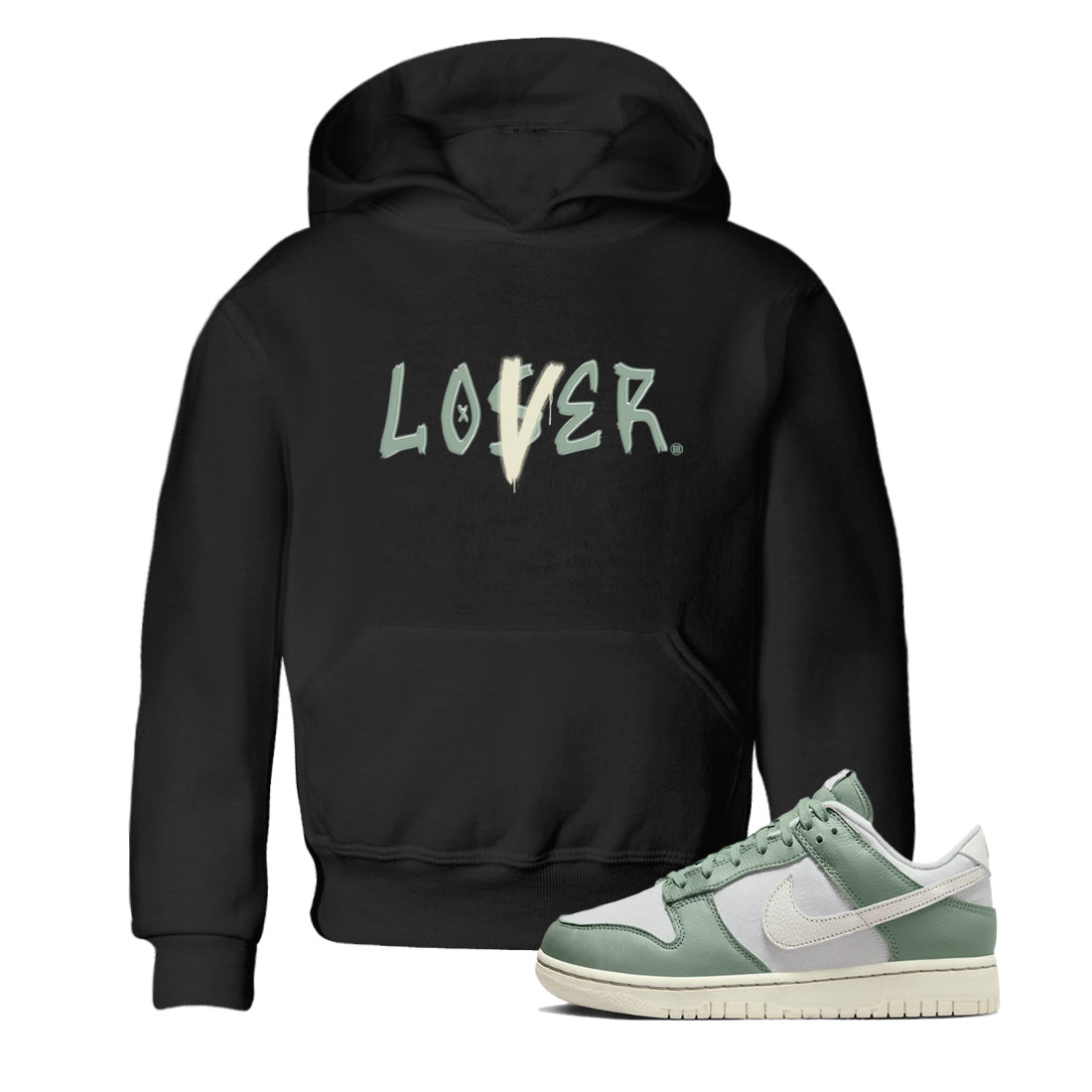 Dunk Low Mica Green Shirts Loser Lover Streetwear Sneaker Shirt Dunk Mica Green Sneaker Release Tees Kids Shirts Black 1