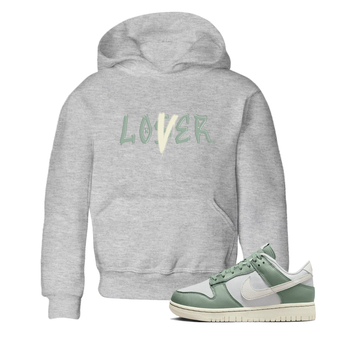 Dunk Low Mica Green Shirts Loser Lover Streetwear Sneaker Shirt Dunk Mica Green Sneaker Release Tees Kids Shirts Heather Grey 1