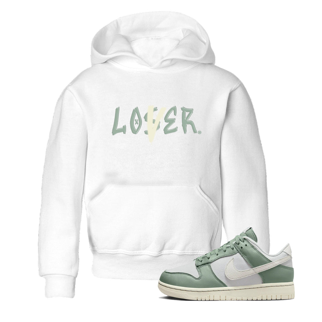 Dunk Low Mica Green Shirts Loser Lover Streetwear Sneaker Shirt Dunk Mica Green Sneaker Release Tees Kids Shirts White 1
