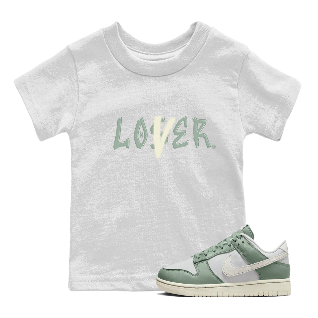 Dunk Low Mica Green Shirts Loser Lover Streetwear Sneaker Shirt Dunk Mica Green Sneaker Release Tees Kids Shirts White 1