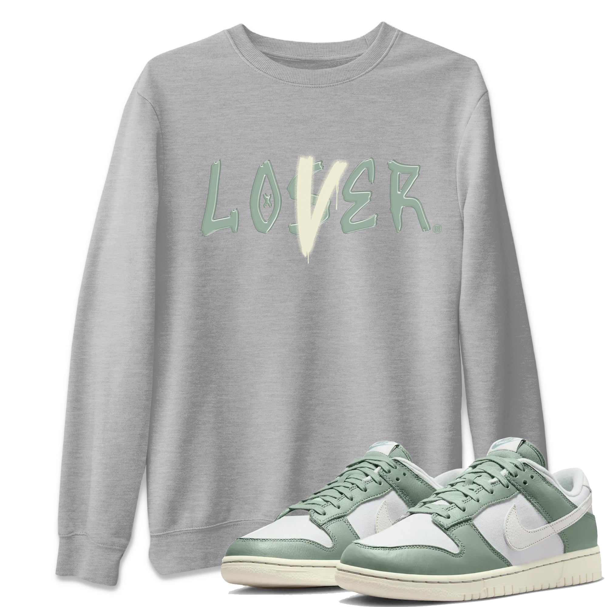 Dunk Low Mica Green Shirts Loser Lover Streetwear Sneaker Shirt Dunk Mica Green Sneaker Release Tees Unisex Shirts Heather Grey 1