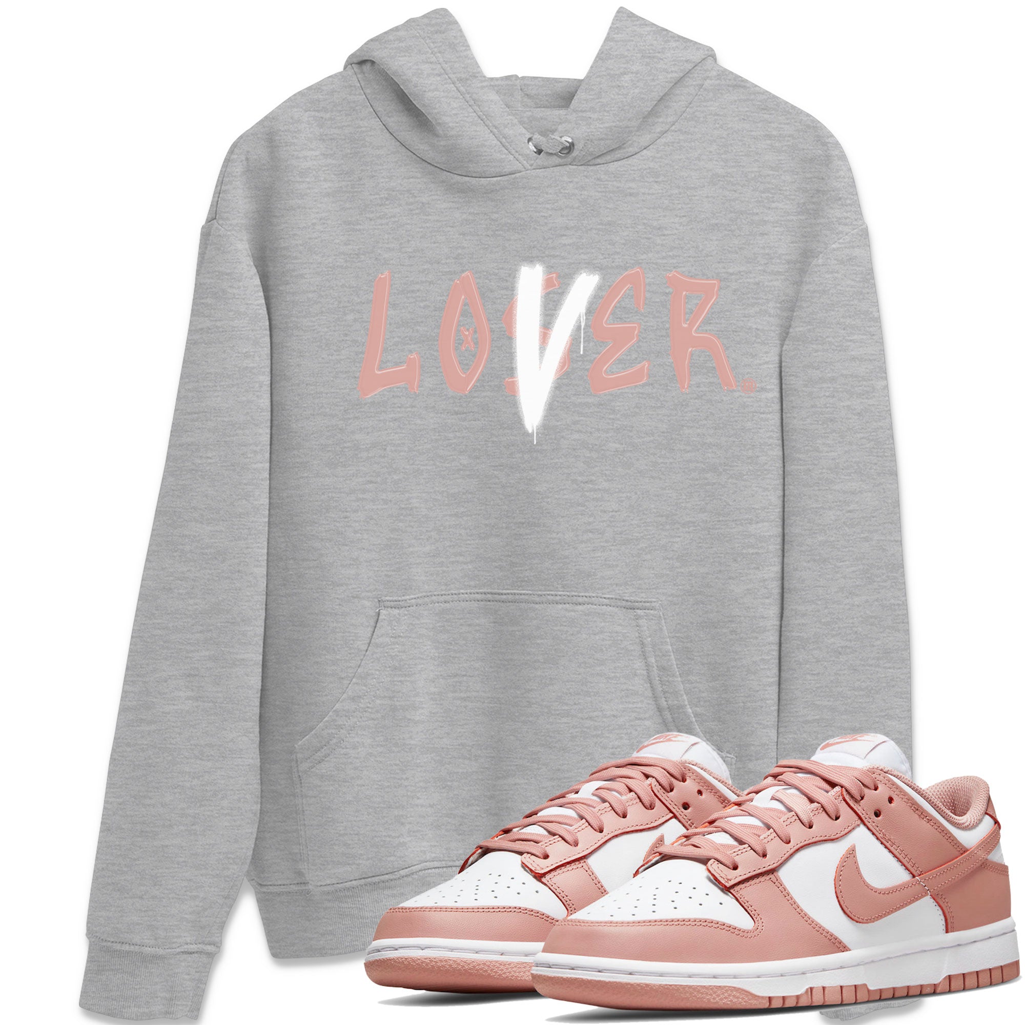 Dunk Low WMNS Rose Whisper shirt to match jordans Loser Lover Streetwear Sneaker Shirt Dunk Rose Whisper Drip Gear Zone Sneaker Matching Clothing Casual Unisex shirts Heather Grey 1 T-Shirt