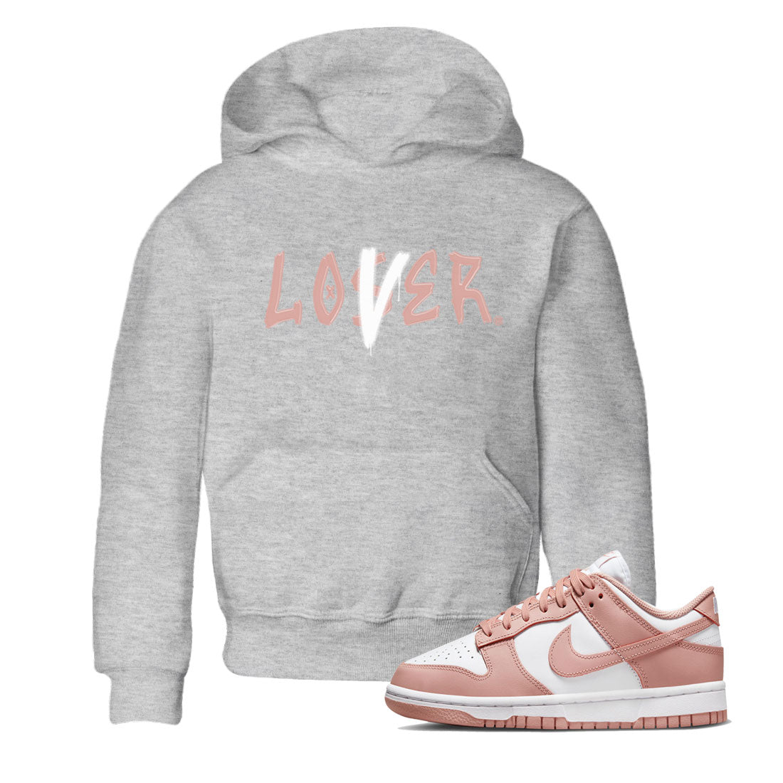 Dunk Low WMNS Rose Whisper shirt to match jordans Loser Lover Streetwear Sneaker Shirt Dunk Rose Whisper Drip Gear Zone Sneaker Matching Clothing Baby Toddler Kids Heather Grey 1 T-Shirt