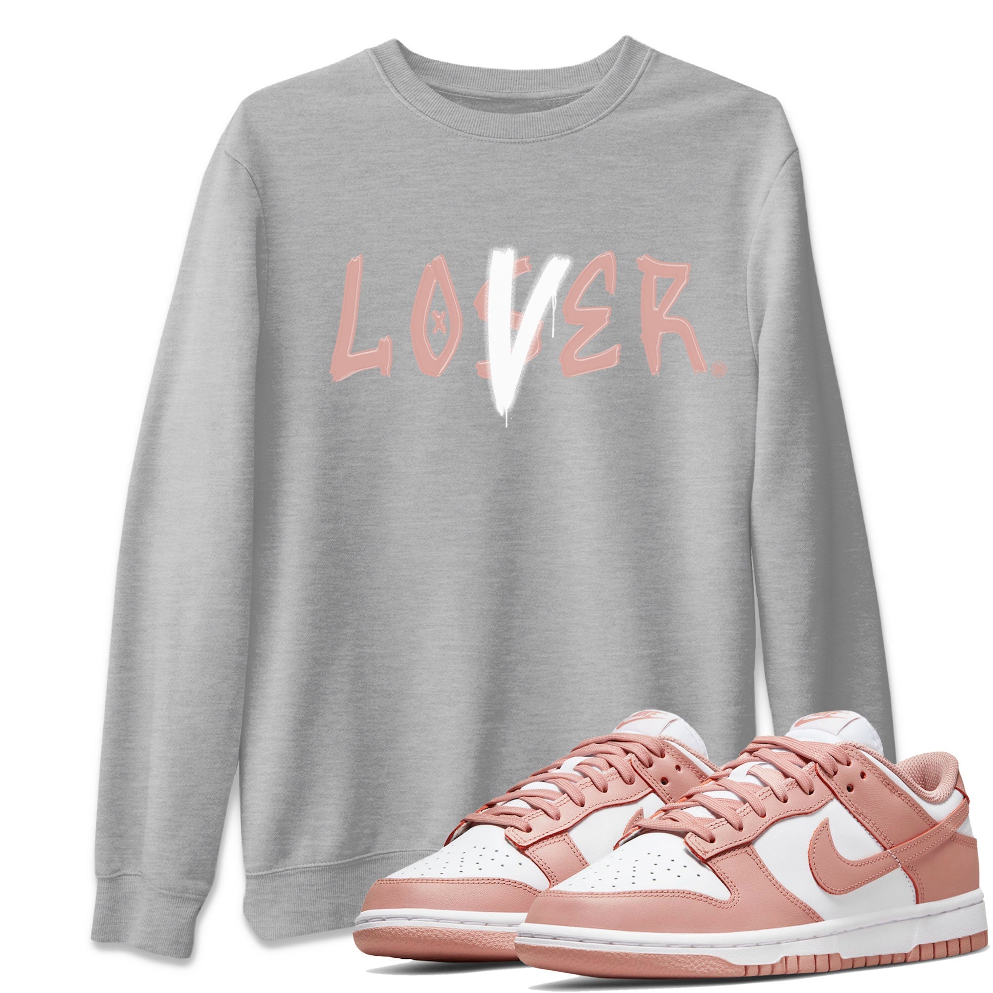 Dunk Low WMNS Rose Whisper shirt to match jordans Loser Lover Streetwear Sneaker Shirt Dunk Rose Whisper Drip Gear Zone Sneaker Matching Clothing Casual Unisex shirts Heather Grey 1 T-Shirt