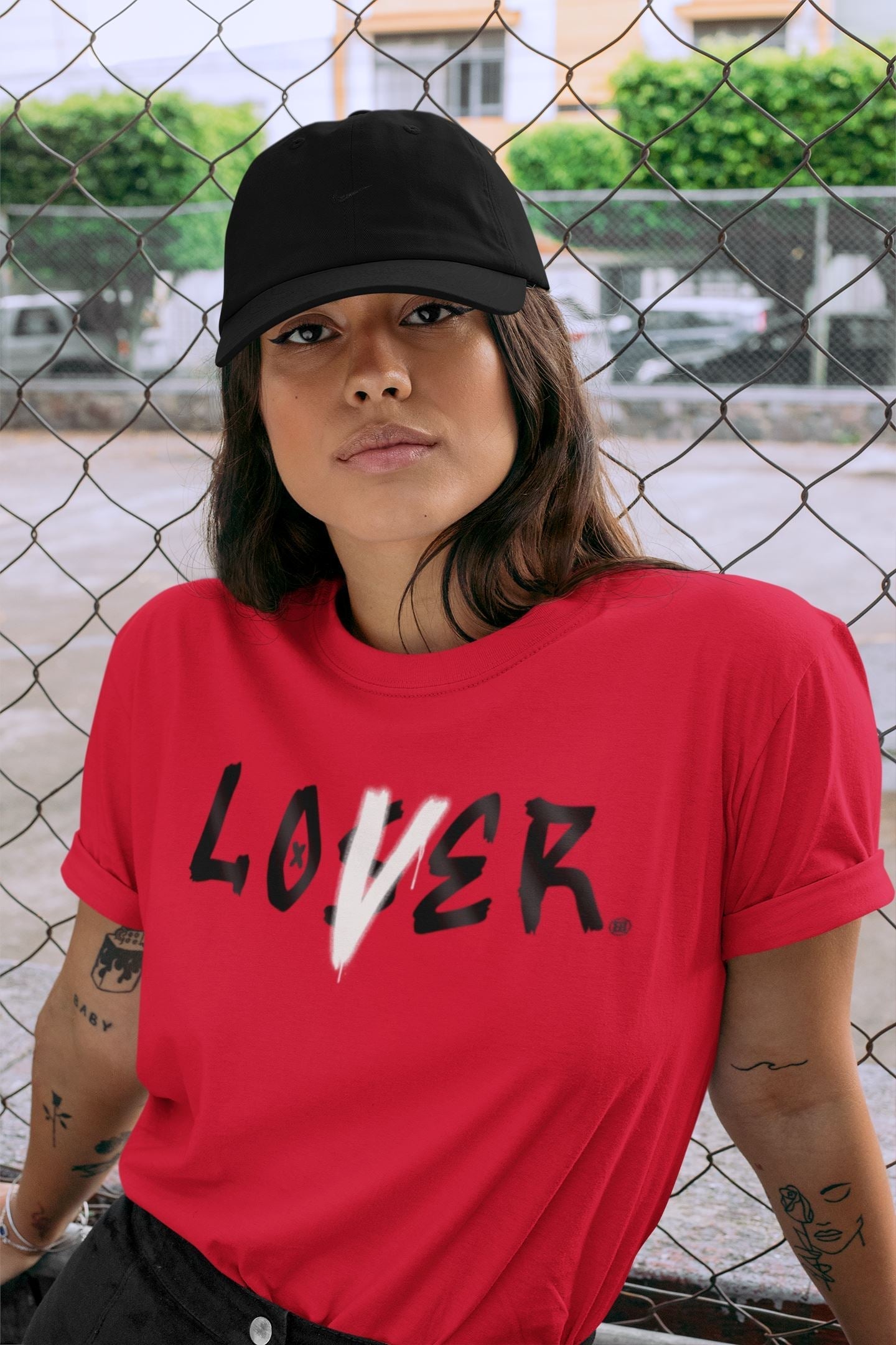 Jordan 1 Bred Patent Sneaker Matching T-Shirt Loser Lover Sneaker Tees Jordan 1 Bred Patent Sneaker Release Tees Crew Neck Tees