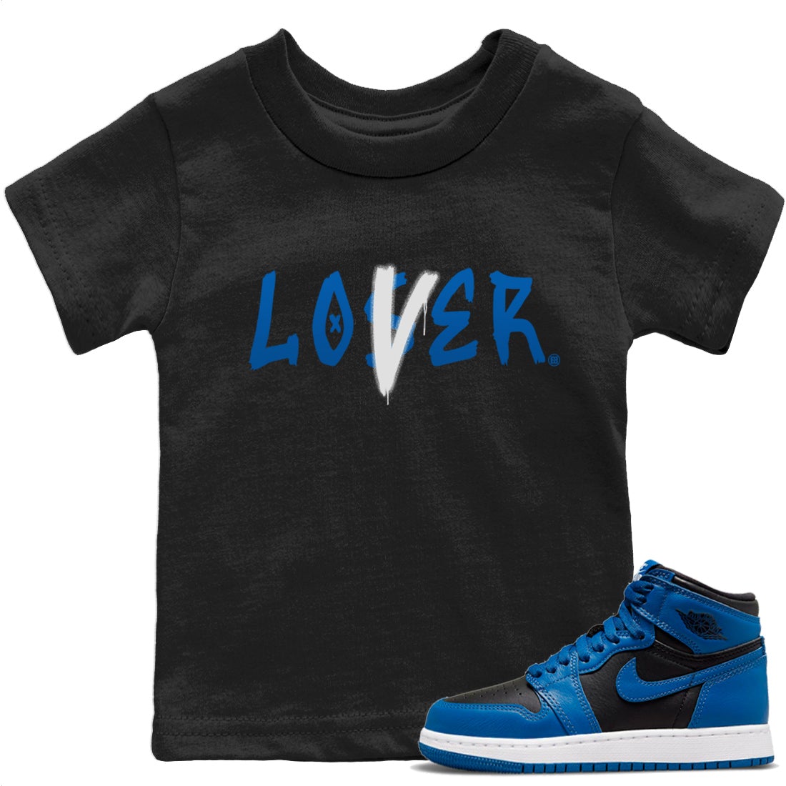 Jordan 1 Dark Marina Blue Sneaker Matching T-Shirt Loser Lover Sneaker Tees Jordan 1 Dark Marina Blue Sneaker Release Tees Kids Shirts