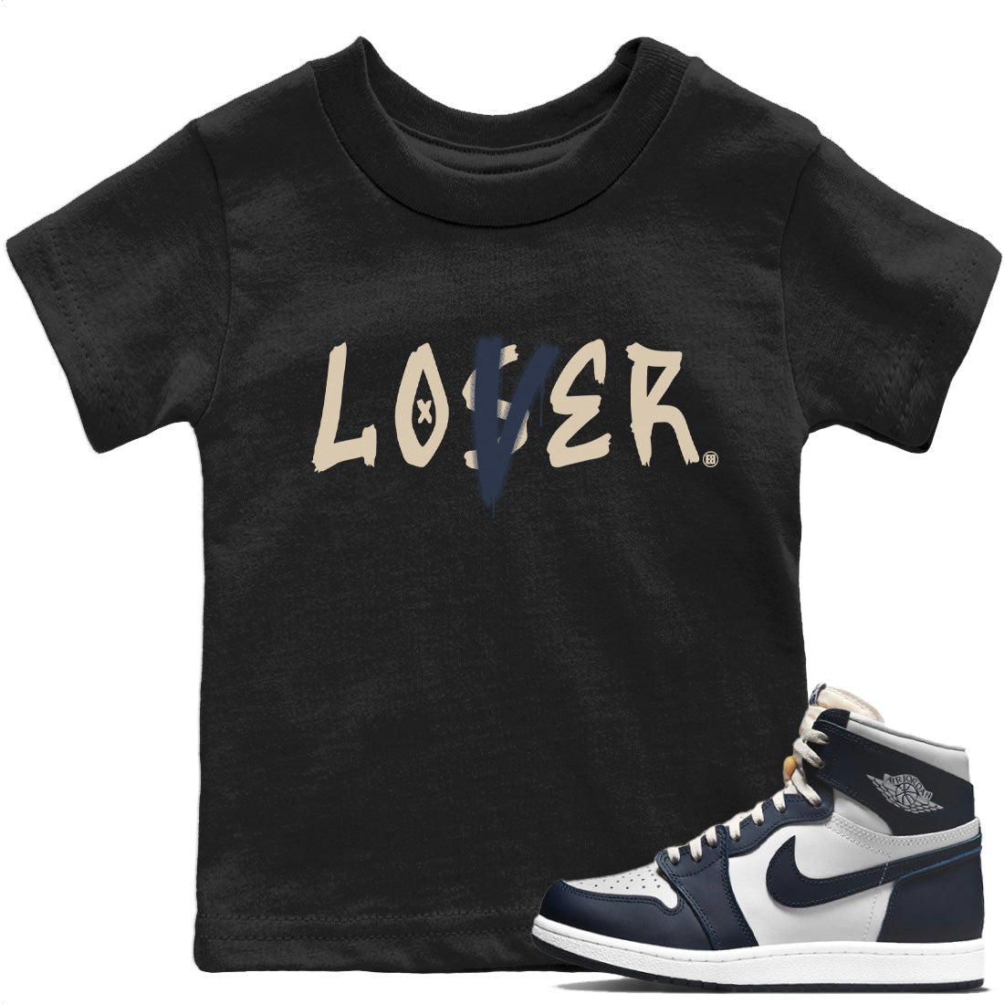 Jordan 1 85 Georgetown Sneaker Match Tees Loser Lover Sneaker Tees Jordan 1 85 Georgetown Jordan to match sneaker T-Shirt Kids Shirts