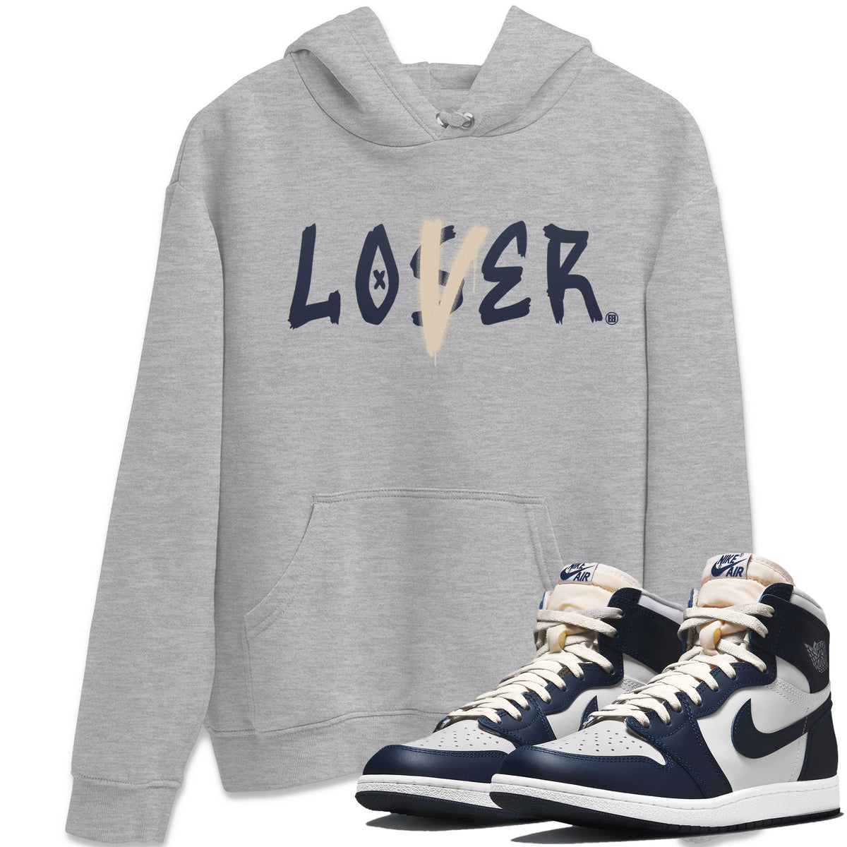 Jordan 1 85 Georgetown Sneaker Match Tees Loser Lover Sneaker Tees Jordan 1 85 Georgetown Jordan to match sneaker T-Shirt Crew Neck Shirts
