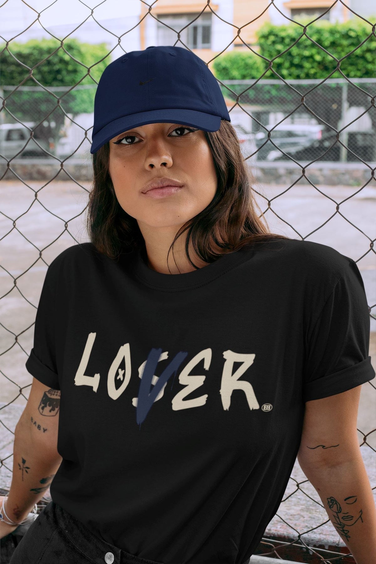 Jordan 1 85 Georgetown Sneaker Match Tees Loser Lover Sneaker Tees Jordan 1 85 Georgetown Jordan to match sneaker T-Shirt Crew Neck Shirts