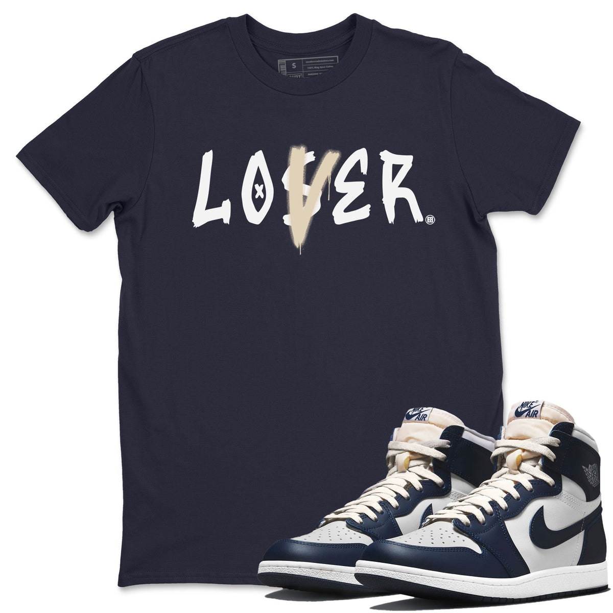 Jordan 1 85 Georgetown Sneaker Match Tees Loser Lover Sneaker Tees Jordan 1 85 Georgetown Jordan to match sneaker T-Shirt Crew Neck Shirts