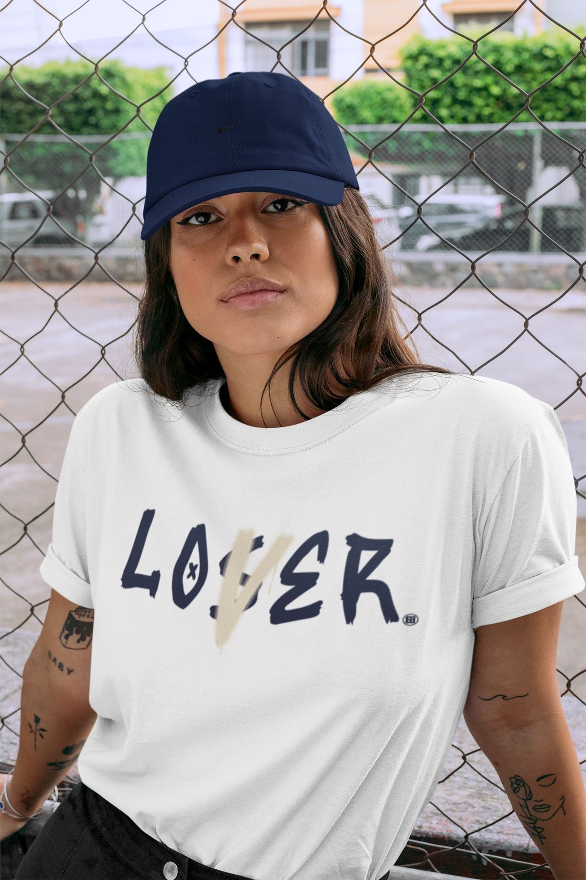 Jordan 1 85 Georgetown Sneaker Match Tees Loser Lover Sneaker Tees Jordan 1 85 Georgetown Jordan to match sneaker T-Shirt Crew Neck Shirts
