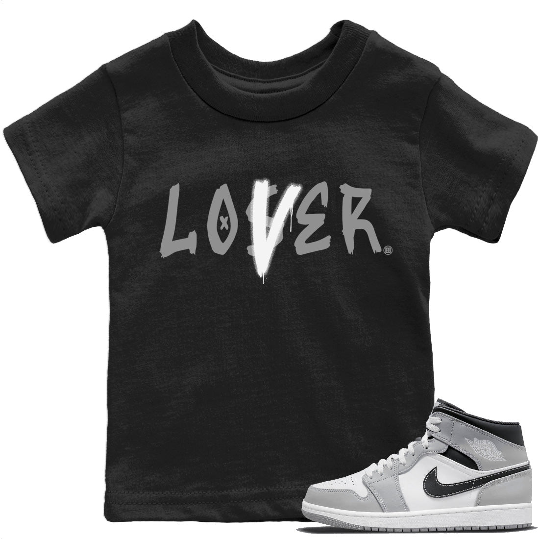 Jordan 1 Light Smoke Grey Sneaker Matching T-Shirt Loser Lover Sneaker Tees Jordan 1 Light Smoke Grey Sneaker Release Tees Kids Shirts