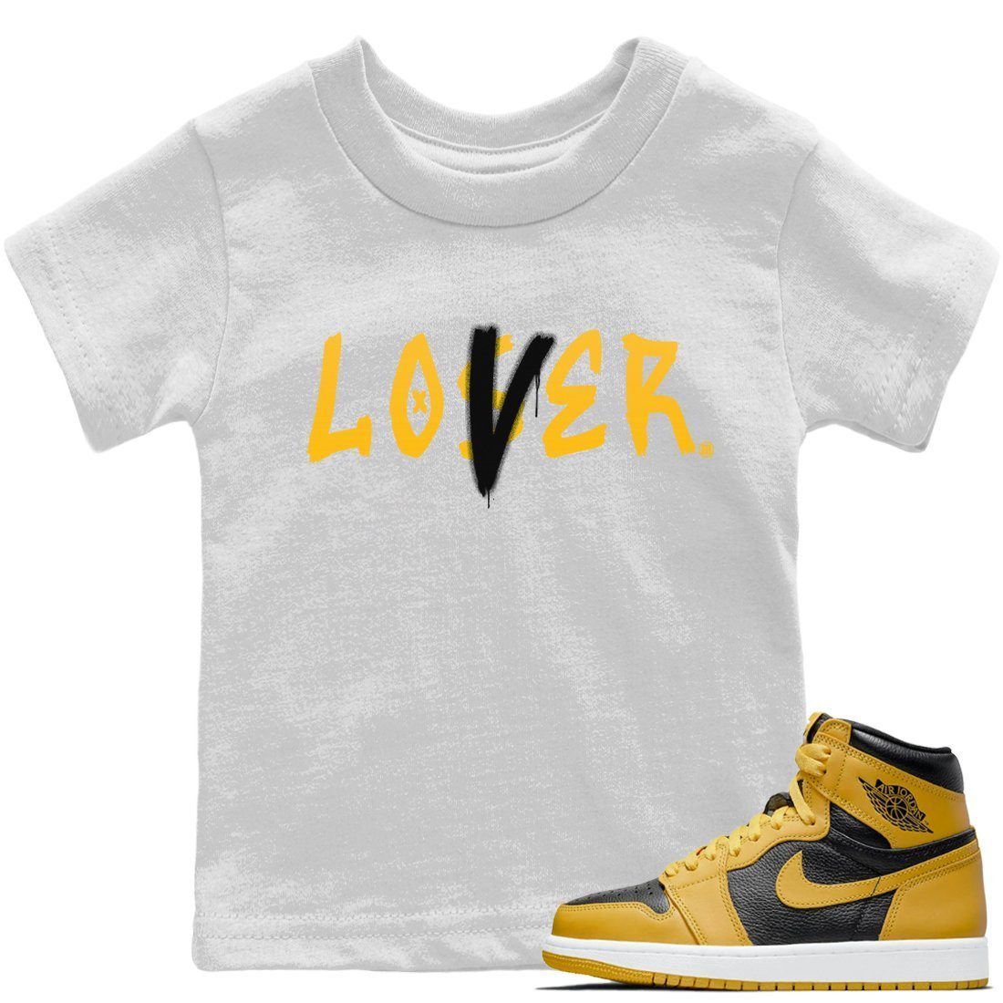 Jordan 1 Pollen Sneaker Matching T-Shirt Loser Lover Sneaker Tees Jordan 1 Pollen Sneaker Release Tees Kids Shirts