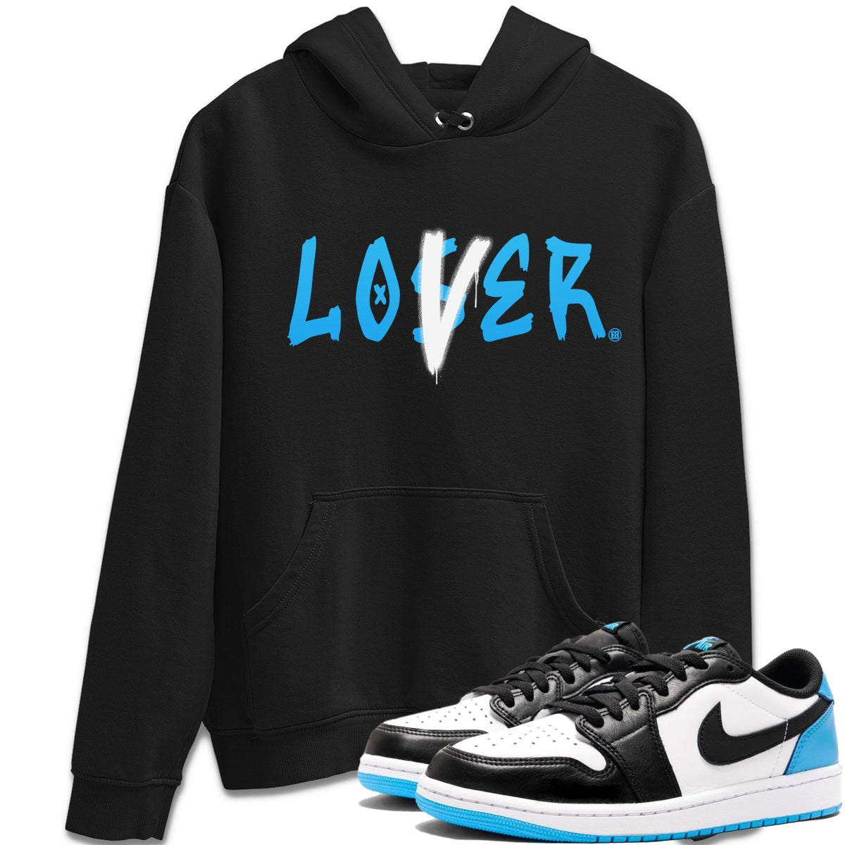 Jordan 1 Powder Blue Sneaker Matching T-Shirt Loser Lover Sneaker Tees Jordan 1 Powder Blue Sneaker Release Tees Crew Neck Tees