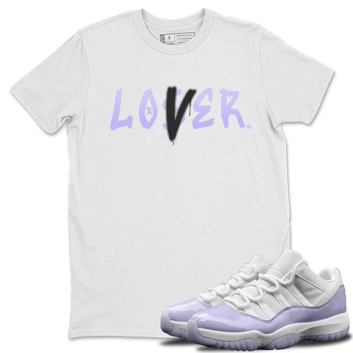 Jordan 11 Pure Violet Sneaker Matching T-Shirt Loser Lover Sneaker Tees Jordan 11 Pure Violet Sneaker Release Tees Crew Neck Tees