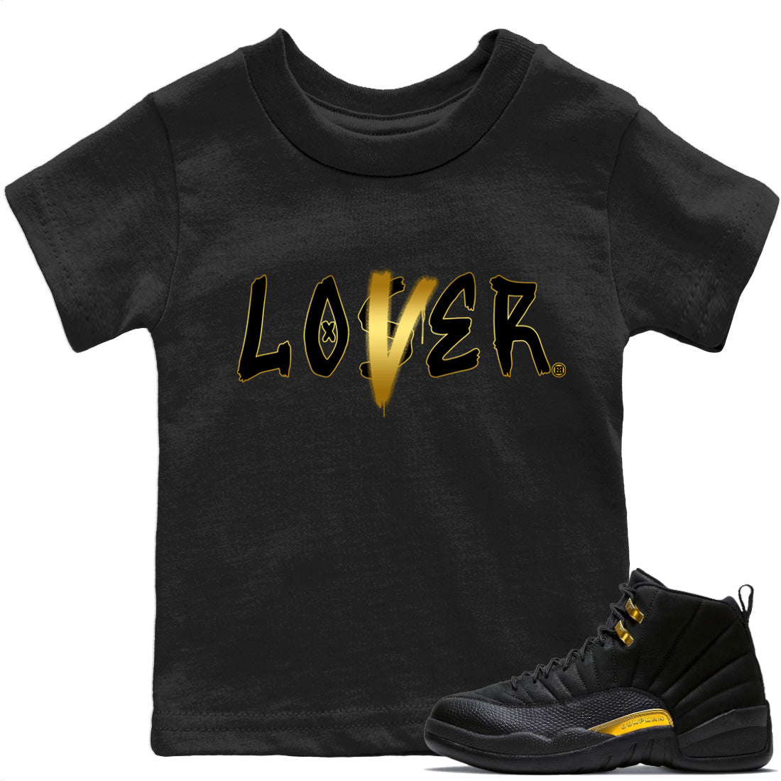 Jordan 12 Black Taxi Sneaker Matching T-Shirt Loser Lover Sneaker Tees Jordan 12 Black Taxi Sneaker Release Tees Kids Shirts