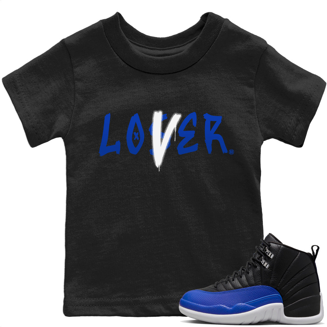 Jordan 12 Hyper Royal Sneaker Matching T-Shirt Loser Lover Sneaker Tees Jordan 12 Hyper Royal Sneaker Release Tees Kids Shirts