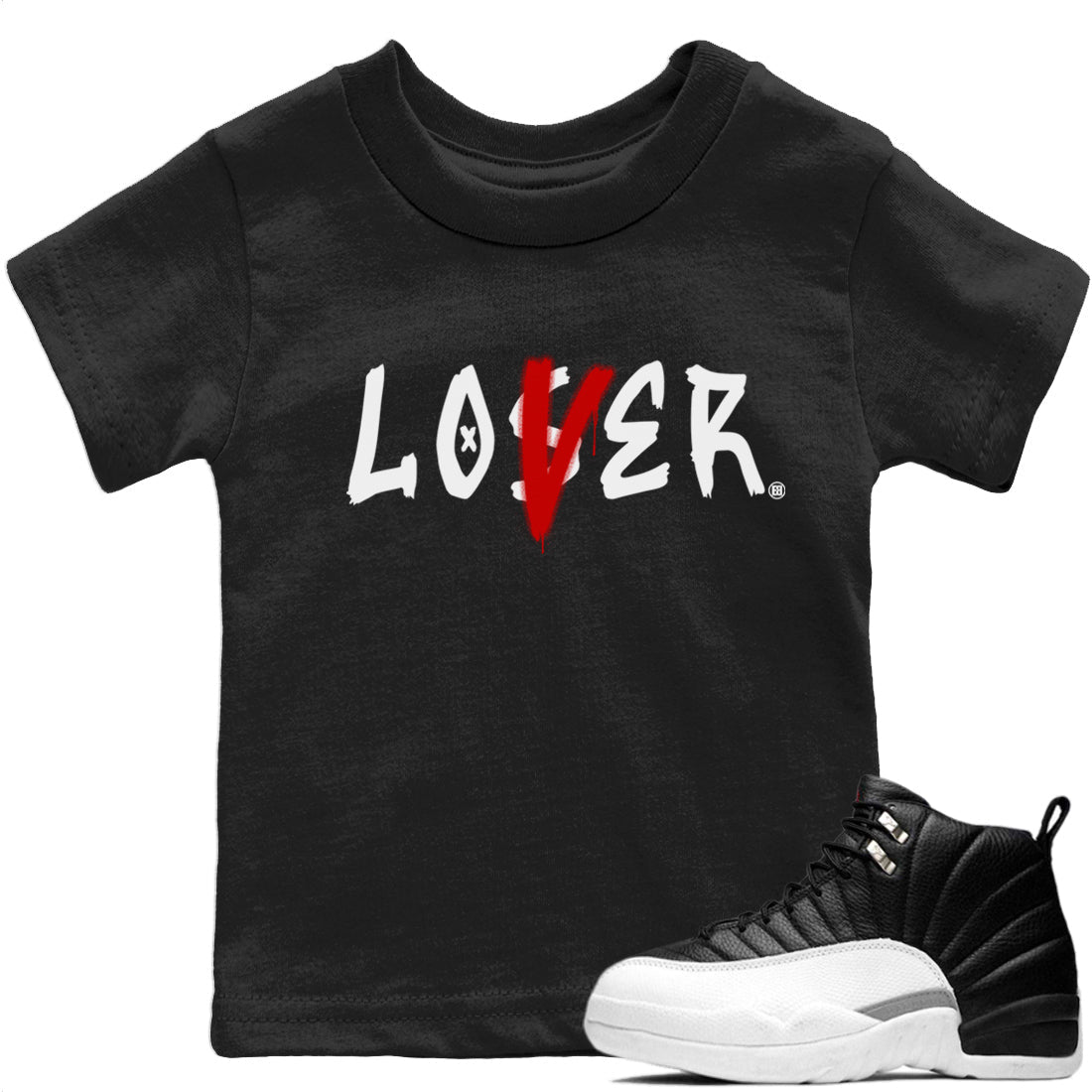 Jordan 12 Playoffs Sneaker Matching T-Shirt Loser Lover Sneaker Tees Jordan 12 Playoffs Sneaker Release Tees Kids Shirts
