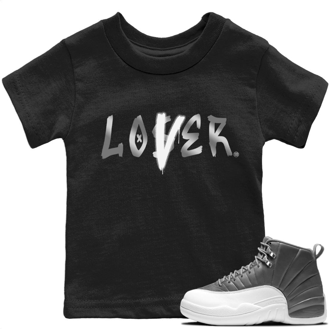 Jordan 12 Stealth Sneaker Matching T-Shirt Loser Lover Sneaker Tees Jordan 12 Stealth Sneaker Release Tees Kids Shirts