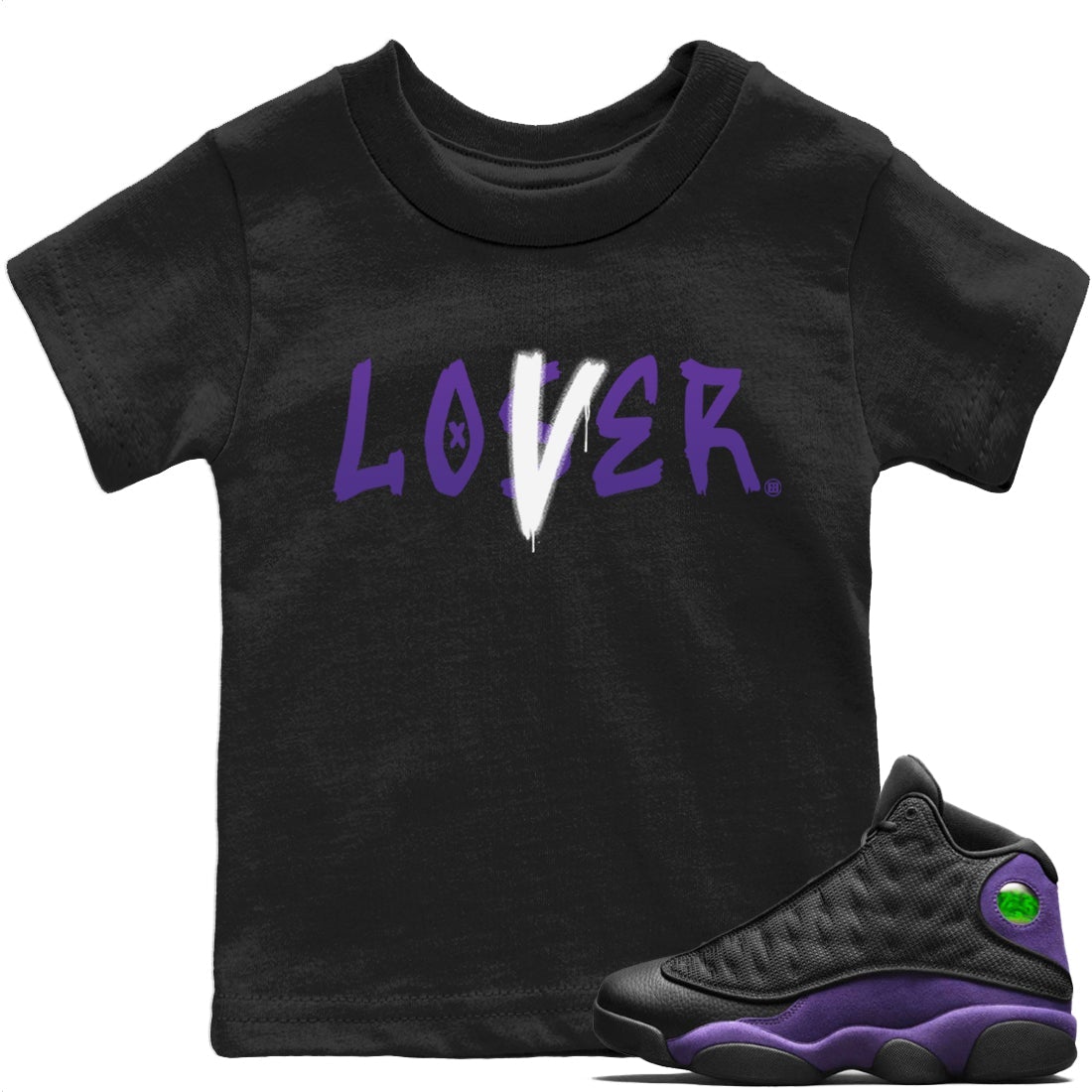 Jordan 13 Court Purple Sneaker Matching T-Shirt Loser Lover Sneaker Tees Jordan 13 Court Purple Sneaker Release Tees Kids Shirts