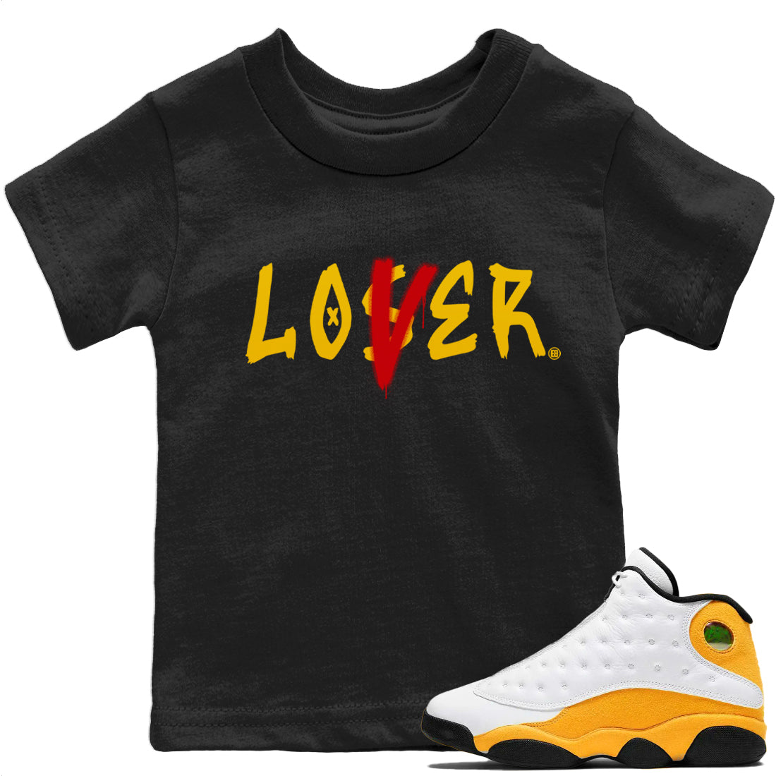 Jordan 13 Del Sol Sneaker Matching T-Shirt Loser Lover Sneaker Tees Jordan 13 Del Sol Sneaker Release Tees Kids Shirts