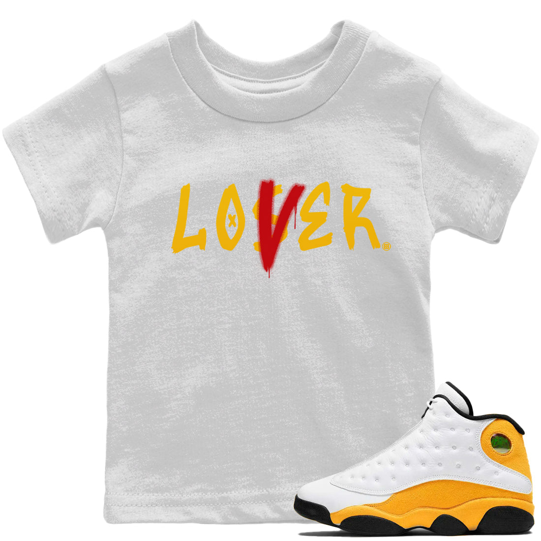 Jordan 13 Del Sol Sneaker Matching T-Shirt Loser Lover Sneaker Tees Jordan 13 Del Sol Sneaker Release Tees Kids Shirts