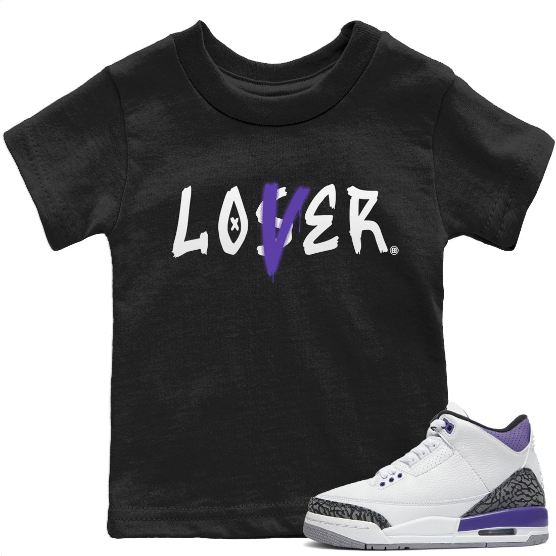 Jordan 3 Dark Iris Sneaker Matching T-Shirt Loser Lover Sneaker Tees Jordan 3 Dark Iris Sneaker Release Tees Kids Shirts