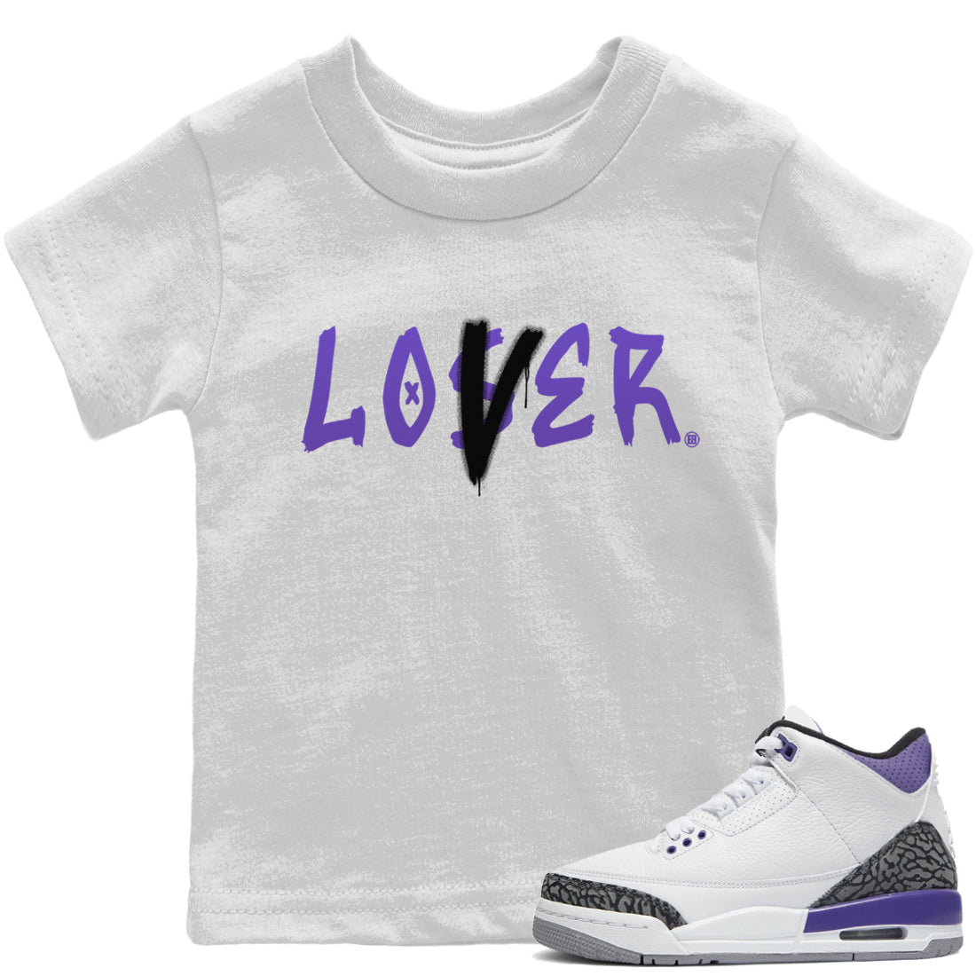 Jordan 3 Dark Iris Sneaker Matching T-Shirt Loser Lover Sneaker Tees Jordan 3 Dark Iris Sneaker Release Tees Kids Shirts