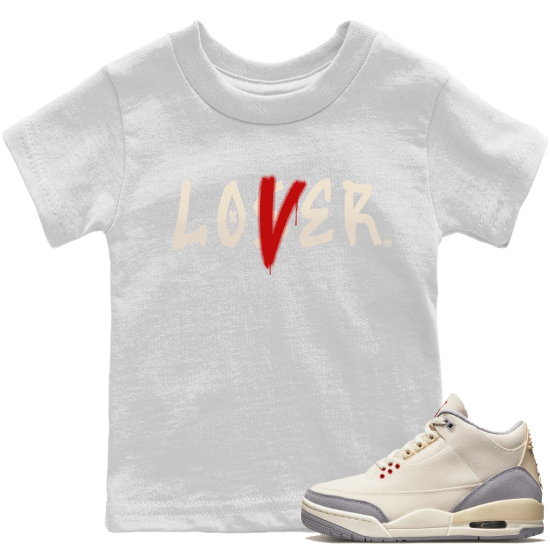 Jordan 3 Muslin Sneaker Matching T-Shirt Loser Lover Sneaker Tees Jordan 3 Muslin Sneaker Release Tees Kids Shirts