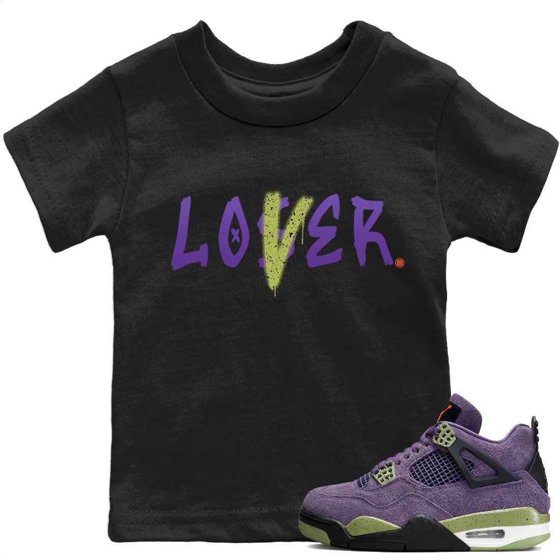 Jordan 4 Canyon Purple Sneaker Matching T-Shirt Loser Lover Sneaker Tees Jordan 4 Canyon Purple Sneaker Release Tees Kids Shirts
