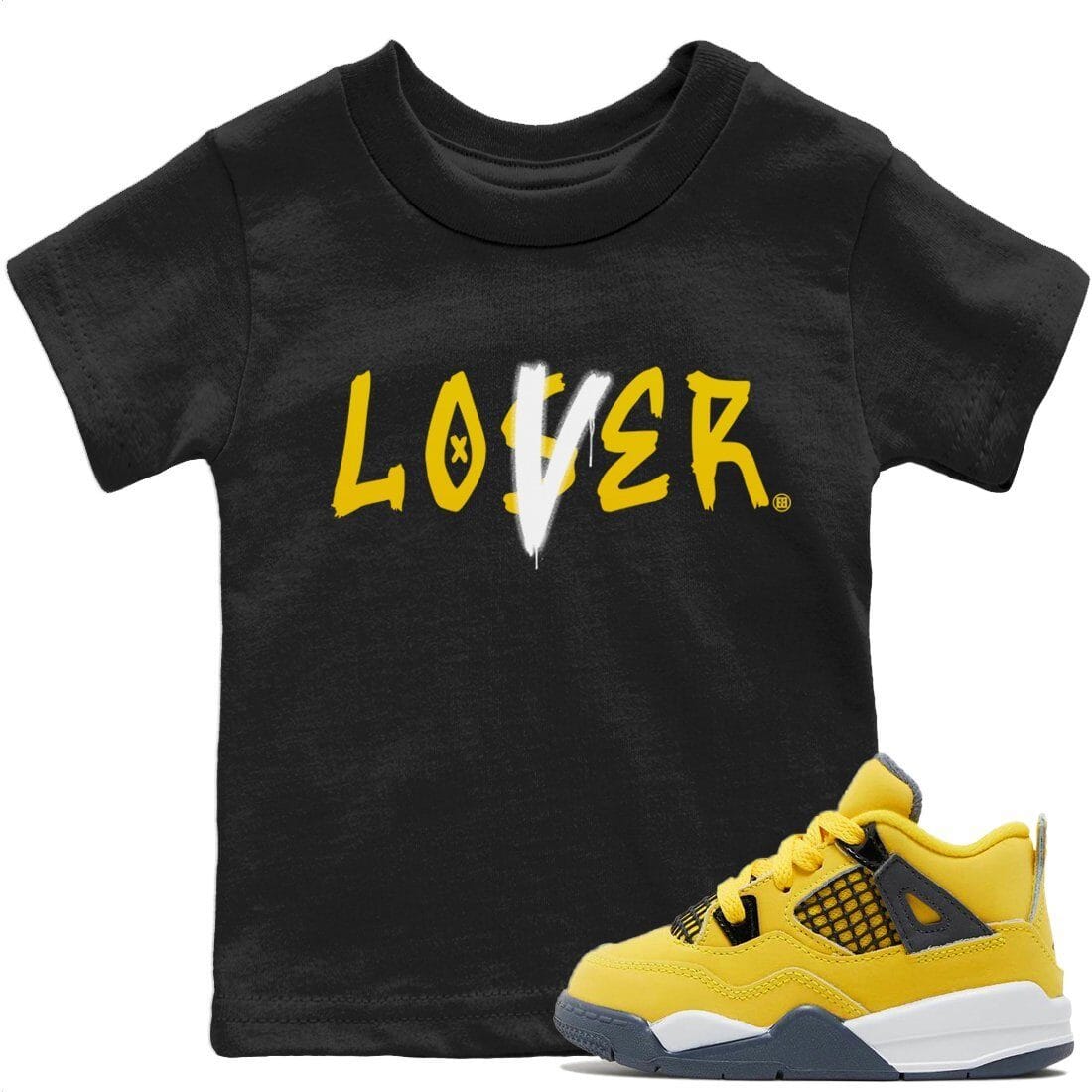 Jordan 4 Lightning Sneaker Matching T-Shirt Loser Lover Sneaker Tees Jordan 4 Lightning Sneaker Release Tees Kids Shirts